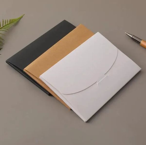 Caixas de embrulho de presente preto branco papelão foto embalagem caixa kraft cartão postal envelope fotos pacote caso zz