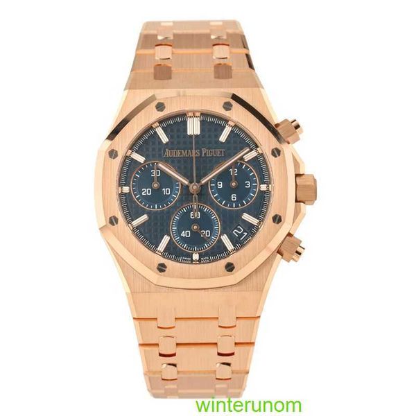 Relógios de marca Audemar Pigue AP 26240OR OO.1320OR.05 Royal Oak Series 18k All Rose Gold Automatic Mechanical Mens Watch HB YB4G