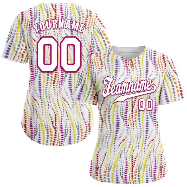 CoolcustomizePOD maglie da baseball alta qualità nuovo design nuovo design proprio logo stile tie-dye abbigliamento sportivo ricamo uomo donna nome della squadra numero magliette da baseball