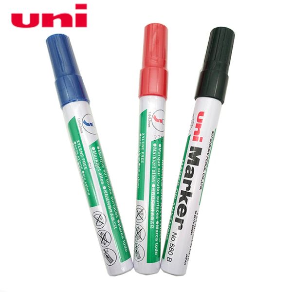 Marcadores 6 Pçs/lote Mitsubishi Uni 580B Marcador Canetas Art Marker Pen Slope Permanent Paint Marker Pen Pintura