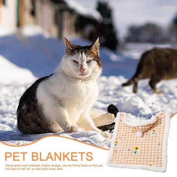 Costumi per gatti Coperta per cani Cappotto invernale caldo in flanella Poncho Mantello Eleganti vestiti morbidi per animali domestici Accessori per costumi