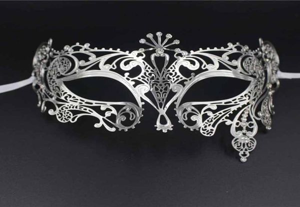 Halloween-Maske, lustige weiße Hochzeitsmaske, Gold, Silber, Metall, venezianische Maskerade, Oper, Halloween, Party, Ball, Augenmasken, Schwarz, Abschlussball, Kostüm 5507377