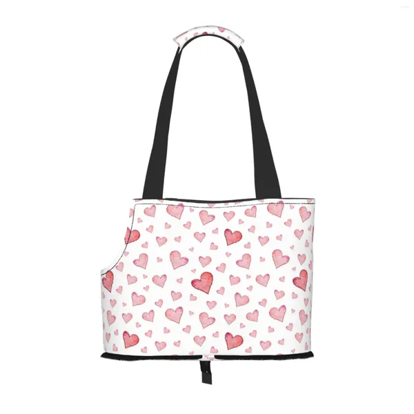 Einkaufstaschen Rose Love Heart Hunde-Geldbörsenträger mit Tasche und Sicherheitsgurt, weich, klein für Haustiere, Outdoor-Einkaufstasche