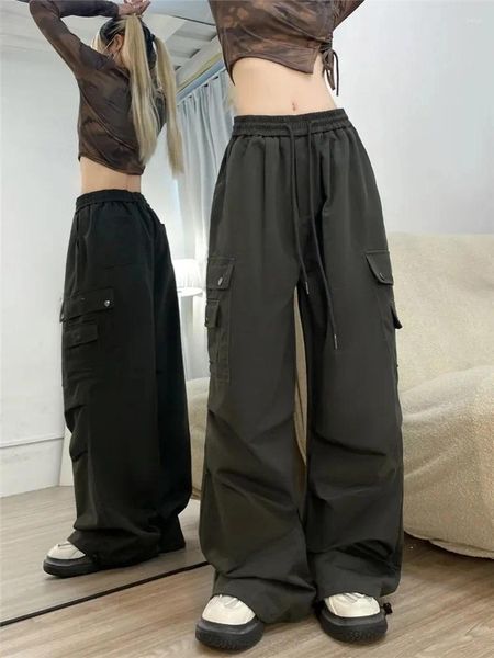Pantaloni da donna Vintage Street Hiphop Design originale Cargo Dritto Gamba larga Danza per donna Uomo Y2K Abbigliamento Cotone Baggy Pantaloni sportivi