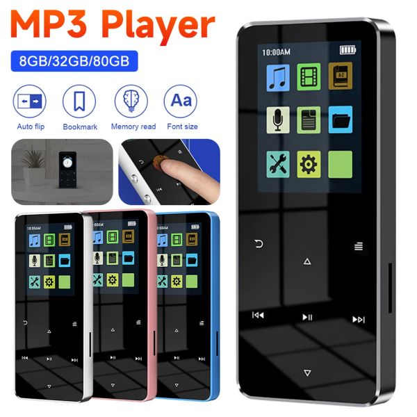 Hoparlörler MP4 Player BluetoothCompatible 5.0 Taşınabilir MP3 MP4 Player 1.8 inç TFT MP3 Pansiyon Radyo Yerleşik Hoparlör E -Kitap Kayıt