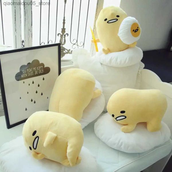 Bambole di peluche morbide e carine Gudetama peluche Kawaii stile giapponese bambola addormentata peluche schienale cuscino da lancio regalo di compleanno Q240227