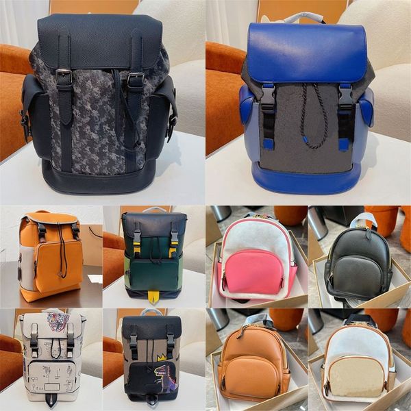 Liga Flap Mochila Em Assinatura Jacquard Designer De Couro Com Cordão E Fechos Speedclip Mochilas Mulheres Homens Fora Do Zíper S239l