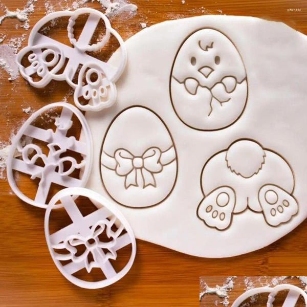 Backformen Mods Osterei Keksschneider Emer Mold Küken Fondant Keks Werkzeuge Happy Party Dekoration CCJ3043 Drop Lieferung nach Hause Dhheq