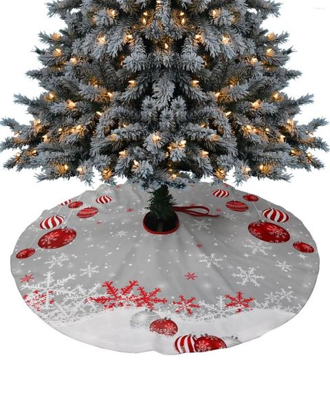 Weihnachtsdekorationen, rote Kugel, Schneeflocken, Baumrock, Weihnachtsdekoration für Zuhause, runde Röcke, Basisabdeckung