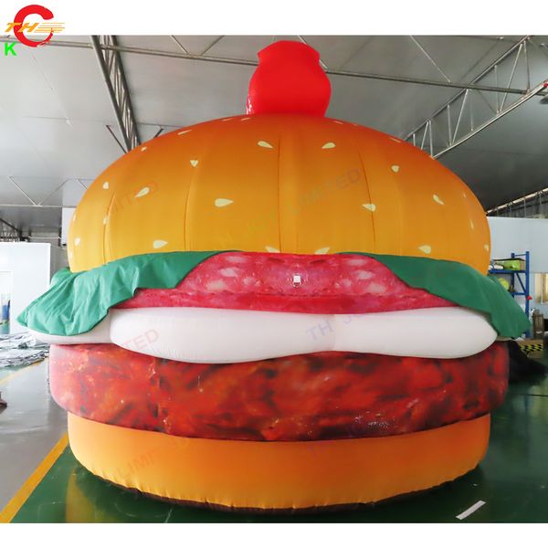 Großhandel 6 mD (20 Fuß) mit gebläsefreier Tür Schiff Outdoor-Aktivitäten Werbung riesiger aufblasbarer Hamburger-Modell-Burgerballon zum Verkauf