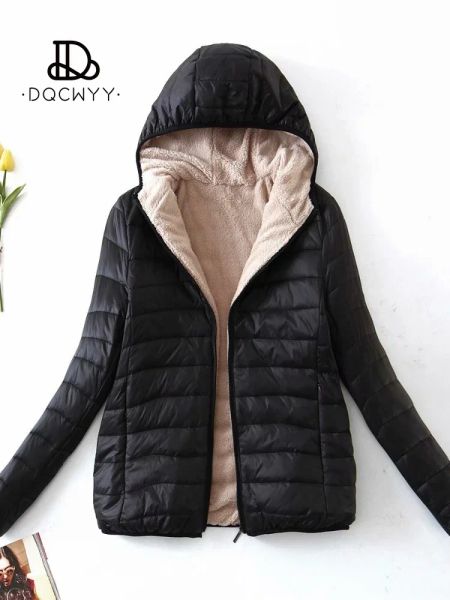 Парки, женская куртка из хлопка, новая корейская мода, с капюшоном, тонкие плюшевые парки, сохраняющие тепло, зимнее женское холодное пальто, однотонные повседневные топы