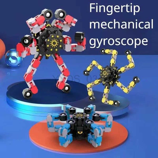 Fingerspielzeug Neue mechanische Fingerspitzen-Spinner DIY verformbare Stressabbau wandelbare kreative Gyro-Spielzeug für Kinder Spin yq240227