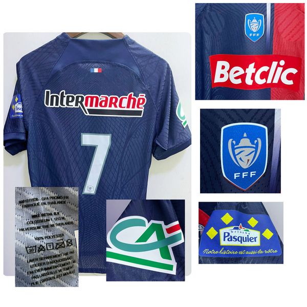 Ev Tekstil Maç Yıpranmış Oyuncu Sorunu 2024 Coupe De France Maillot Asensio Lee Kang, Kolo Muani Dembele Ramos Fransız Lig Kupası Futbol Yama Rozeti