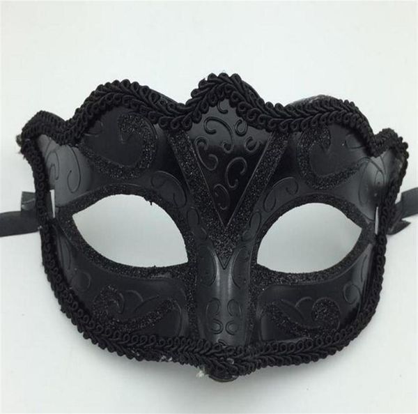 Черные Венецианские маски Маскарадная вечеринка Маска Рождественский подарок Марди Гра Мужской костюм Сексуальная кружевная бахрома с позолотой Женская танцевальная маска G563274y3619533