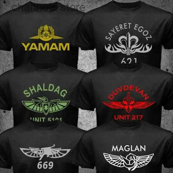 Homens camisetas Israel IDF Unidades de Forças Especiais 669 Yamam Shaldag Egoz Maglan Homens Camiseta T240227