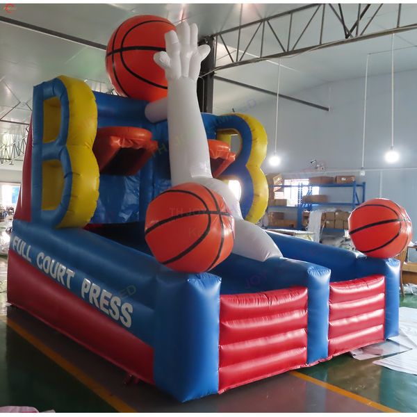 wholesale Attività all'aperto Alta qualità 5x3x3,5 mH (16,5x10x11,5 piedi) Con ventilatore Gonfiabile Gioco di basket Canestro da basket Lancio Gioco di carnevale