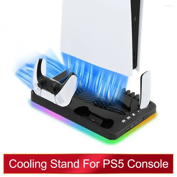 Controladores de jogo para PS5 Console Horizontal Cooling Stand Controlador Carregador Playstation 5 Disc Digital Edition Host