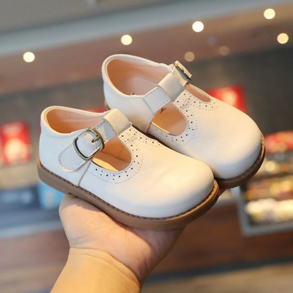 Tênis 2022 primavera novas meninas sapatos mary janes crianças sapatos bonito do bebê antiderrapante sapatos casuais para criança sapatos de couro rosa