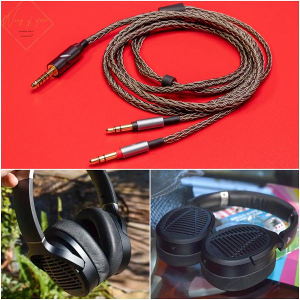 Accessori Cavo audio Hifi intrecciato OCC bilanciato 6N per Audeze LCD1 LCD Una cuffia Adattatore stereo da 3,5 mm bilanciato da 2,5 mm 4,4 mm