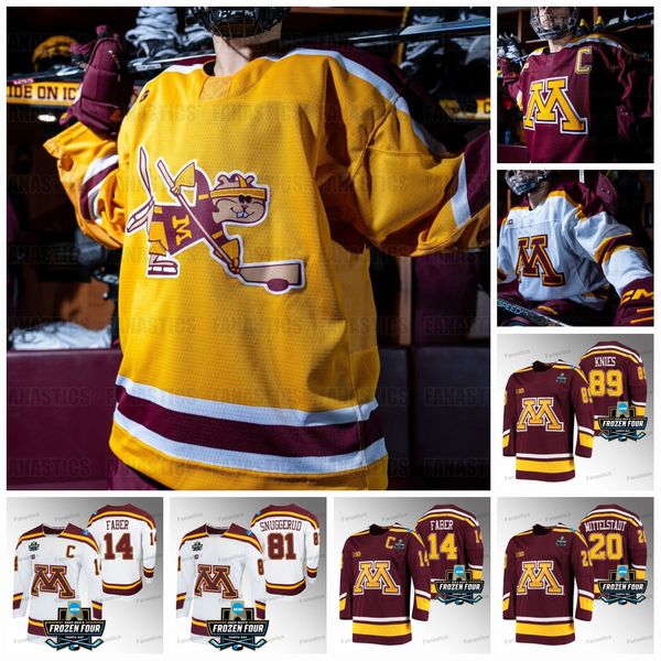 2023 24 Minnesota Golden Gophers Hockey Jersey Jackson LaCombe Brock Faber Jaxon Nelson Snuggerud Matthew Knies Luke Mittelstadt Matthew Knies Individualisierung