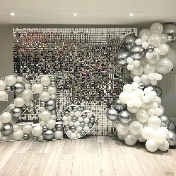 Party Dekorationsfolie Vorhang Hintergrund Pailletten Hintergrund Hochzeitsdekor Wall Glitter