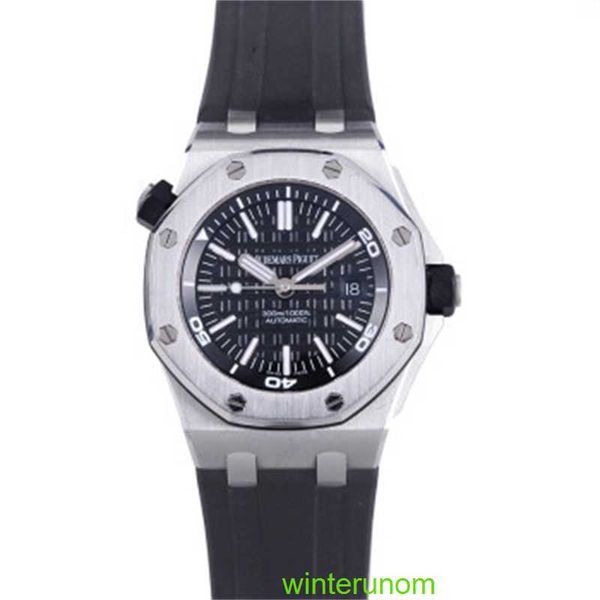 Relógios de marca Audemar Pigue Royal Oak Offshore Series Relógio Mecânico Automático Mens Watch Cinto de Borracha Tipo Esportivo Relógio de Luxo 15703STOOA002CA01 Preto Di HB A3U4