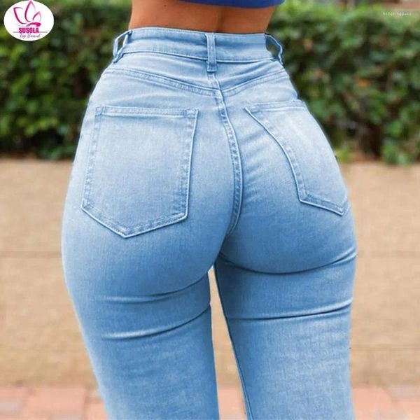 Женские джинсы SUSOLA, сексуальные облегающие женские джинсы с высокой талией, подтягивающие ягодицы, длинные уличные леггинсы в стиле ретро, эластичные оверсайз, S-6XL