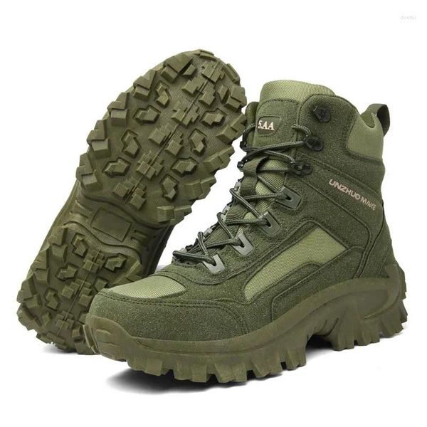 Botas Homem Exército Tático Mens Militar Deserto À Prova D 'Água Homens Combate Ao Ar Livre Tornozelo Trabalho Sapatos de Segurança Caminhadas