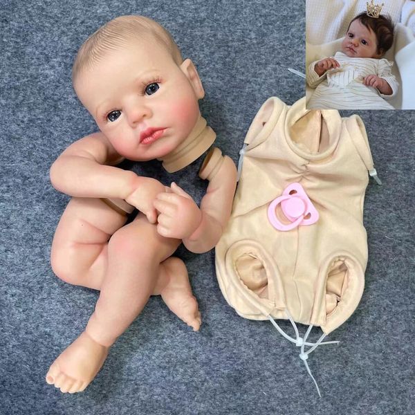 20 Zoll bereits bemaltes Reborn-Baby-Set LouLou Awake mit Haaren und Wimpern, 3D-bemalte Haut, zerlegte, handgefertigte DIY-Puppenteile 240223