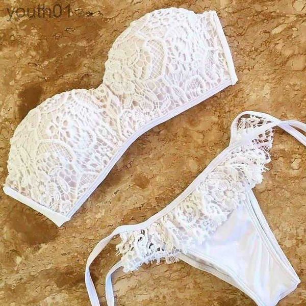 Mulheres de banho do vintage cintura alta biquíni brasileiro banho feminino bandagem push up bikini marca swimwears maiô yq240227