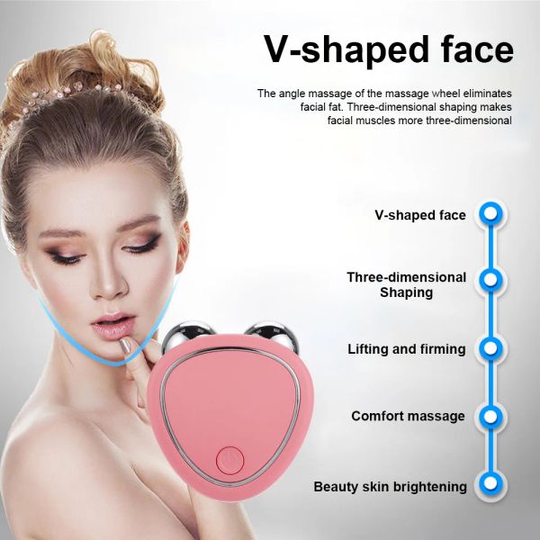 Dispositivo EMS Face elevação do dispositivo Massageador facial Rolos de microcorrente Apertar a pele rejuvenescimento Antiwrinkle Vface Beauty Health Care
