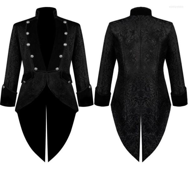 Men039s trench coats smoking vintage jaqueta jacquard roupa gótico escuro steampunk men39s traje de halloween alta col6383134