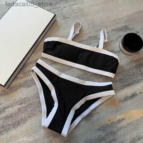 Costumi da bagno da donna Costumi da bagno da donna Stampa di lettere di moda Bikini corto Set perizoma Moda Reggiseno Beach Party Sexy push up Fasciatura Costume da bagno Costumi da bagno cc Q240227