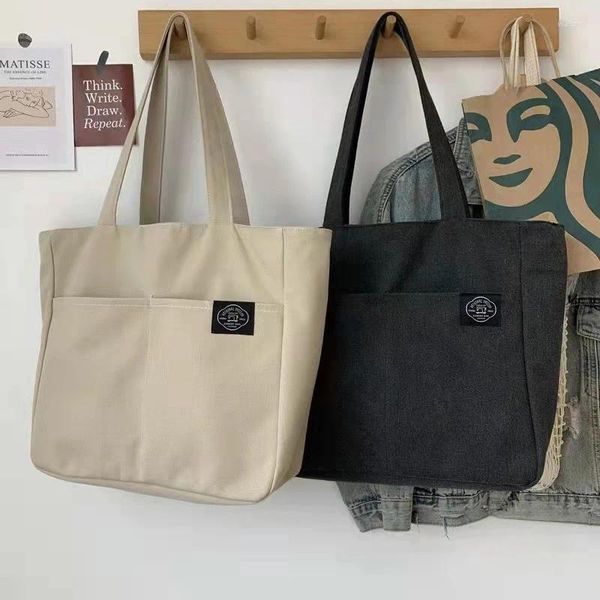 Sacos de compras lona para mulheres bolsa de ombro adolescente menina mochila grande capacidade bolsa eco reutilizável mercearia tote bolsas