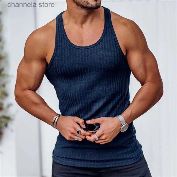 Homens Tanques Camuflagem Colete Muscular Homens Colete Ginásio Roupas Bodybuilding Stringer Tank Top Homens Treinamento Sem Mangas T-Shirt Fitness Mens Tanktop T240227