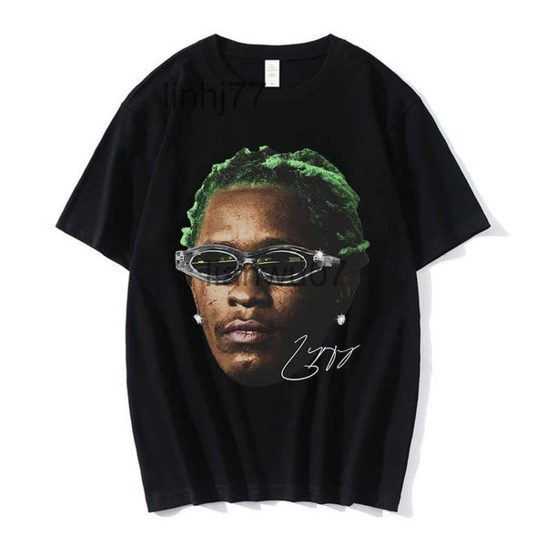 Homens camisetas Mens Rapper Young Thug Camisa Gráfica Homens Mulheres Moda Hip Hop Street Style Camiseta Verão Casual Manga Curta Tee Oversized J230705w92w6ODE