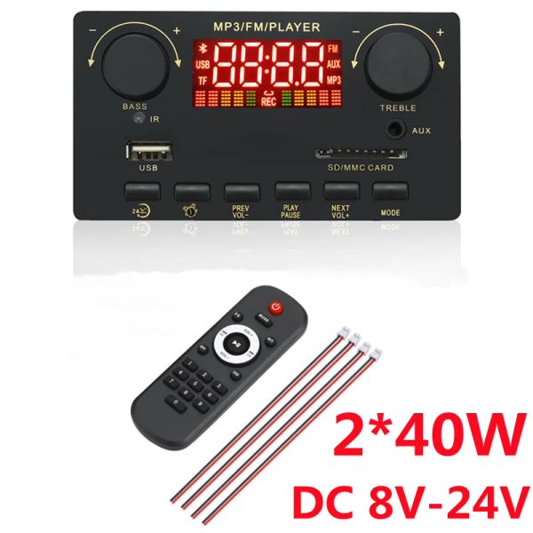 Lautsprecher 40W Verstärker 24V Bluetooth 5.0 Digital MP3 Decoder Board 12V 80W Bass Audio Power Hifi FM USB AUX für Musik Subwoofer Lautsprecher