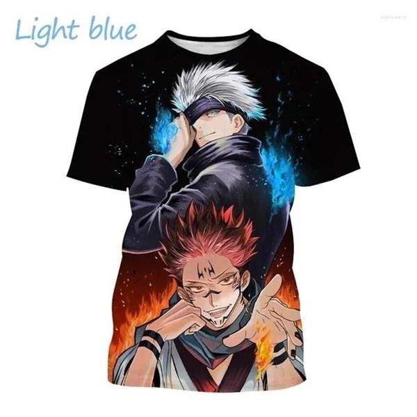 Camiseta masculina mais recente jujutsu kaisen impressão 3d casual camiseta clássico anime moda harajuku topo gojo satoru