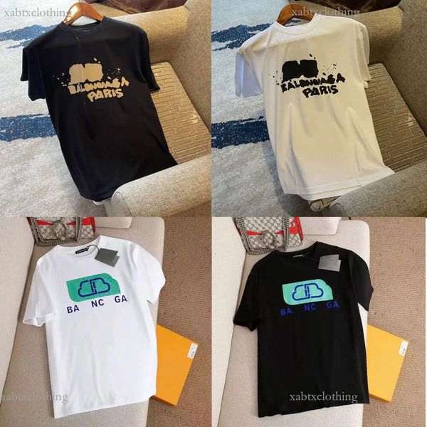 Camisas de marca francesa B Paris Impressão Roupas Balencigaitys Camiseta Mans Womens Letter Designer Irregularidade Gráfico Algodão Roupas de Qualidade Camisetas de Manga Curta