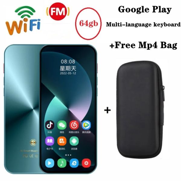 Alto-falantes Mp4 Player Bluetooth Wifi Android Touch Screen Hifi Metal Music Recorder 64GB Mp3 Video Player TF Card Speaker Free App MP4 Bag