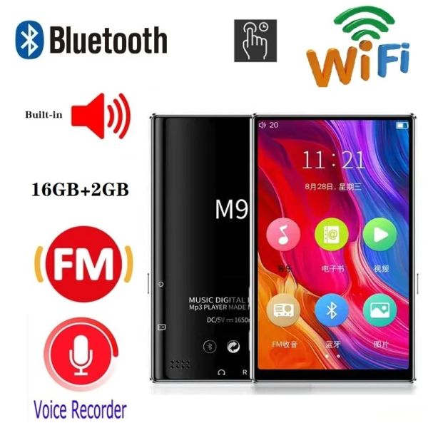Плееры WIFI Bluetooth MP4 Музыкальный плеер FM-радио 4,0-дюймовый сенсорный экран Запись электронной книги MP4 MP5 Музыкальный видеоплеер Динамик TF-карта