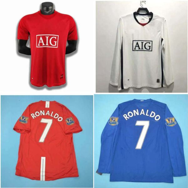 Лучшие трикотажные изделия 2024 года 08 09 RONALDO Retro Jersey Classic Vintage SCHOLES VIDIC Nani Soccer 2008 2009 Футбольные рубашки ROONEY GIGGS Utd Maillot De Foot 688rrr