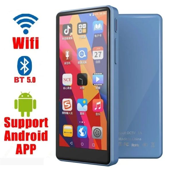 Hoparlörler wifi android mp4 player bluetooth5.0 tam dokunmatik ekran 3.5 inç hoparlör, fm, e -kitap, kaydedici, video ile ses çalar