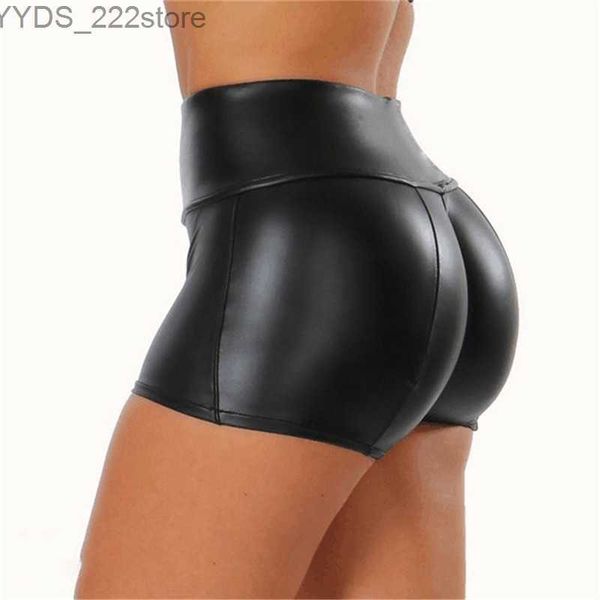 Shorts Schwarze Skinny-Shorts aus PU, enge Höschen, Leggings, Hüftwickel, schmale Damenstrumpfhose, Nachtclub-Kleidung 240227