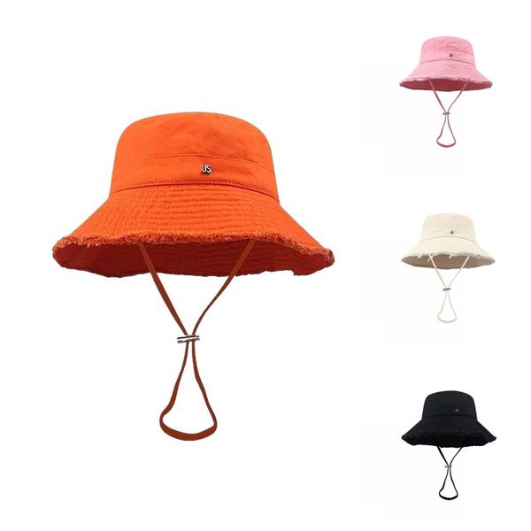 Chapéus de balde de pescador para homens verão le bob designer boné casquette luxo na moda plana superior escalada respirável aba quebrada balde chapéu designer ornamento hj027