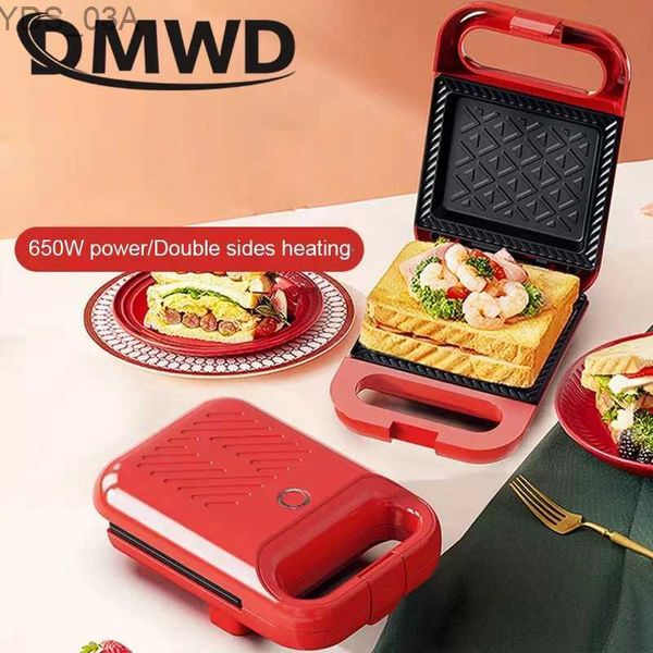 Sandwich Makers Pão Sand Maker Mini Light Food Muffin Máquina de Café da Manhã Ovos Omelete Assadeira Pressão Torradeira Grill Panini Forno Aquecedor 240227