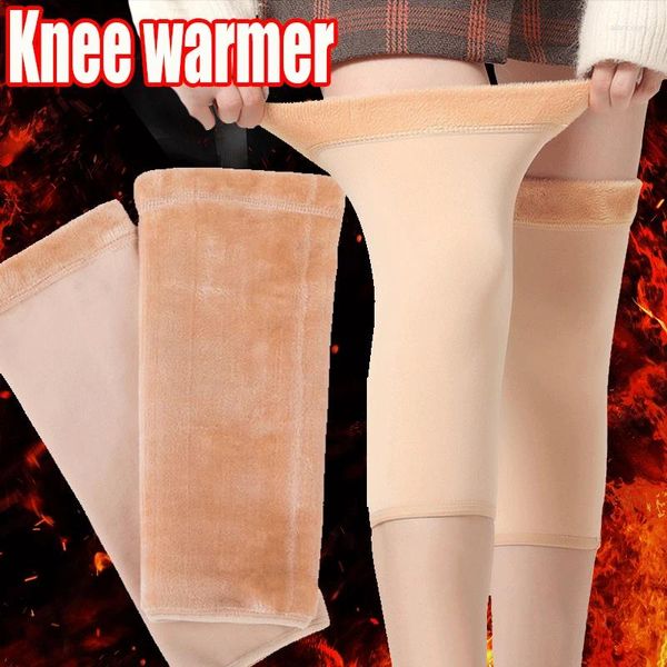 Frauen Socken 1 Paar Winter Warme Knie Pads Für Männer Alte Menschen Kalten Bein Arthritis Kneepad Unterstützung Kaninchen Fell laufen Protector