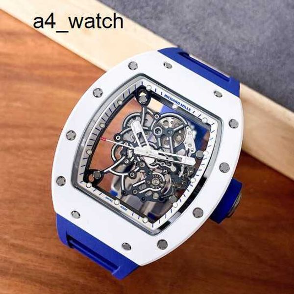 Aufregende Armbanduhr Elegance Armbanduhren RM Watch Herrenserie Rm055, weiße Keramik, Japan, limitierte Auflage, manuell, mechanisch, modisch, lässig, Herrenuhren-Set