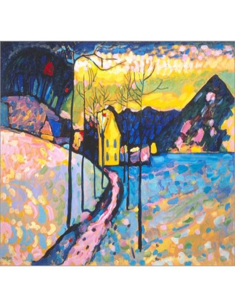 Modern soyut sanat wassily Kandinsky Yağlı Boya Tuval Winterlandschaft Ben elle boyanmış duvar dekor1308833