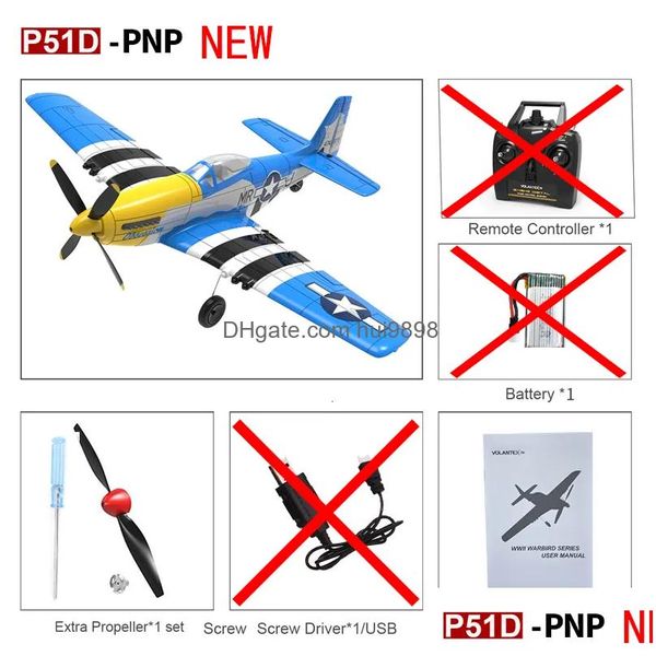 Elektro-/RC-Flugzeug P51D Rc-Flugzeug One-Key-Kunstflug 4-Kanal-Flugzeug Rtf Mustang W/Xpilot-Stabilisierungssystem 761-5 Drop Delivery Toy Dhye7